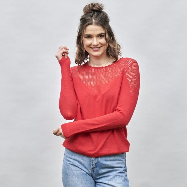 CON_STANT Pullover mit transparenter Strickstruktur 55% Leinen, 45% Baumwolle (kbA) von CON_STANT