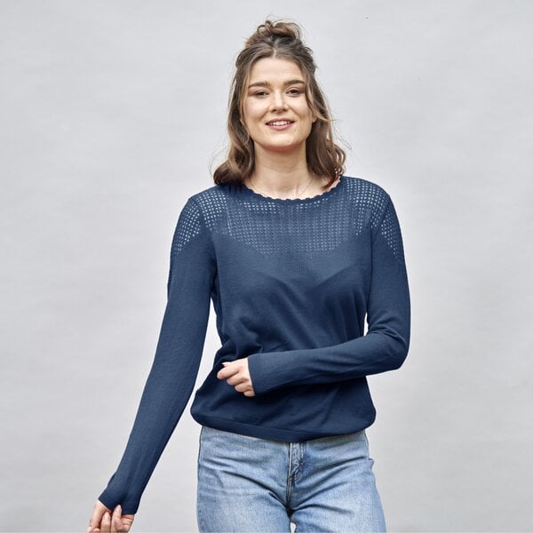 CON_STANT Pullover mit transparenter Strickstruktur 55% Leinen, 45% Baumwolle (kbA) von CON_STANT