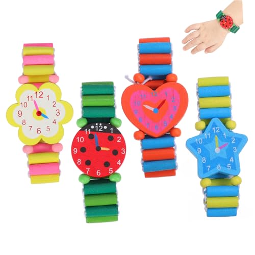 CONGARTENO 8stücke Junge Mädchen Holz Armbanduhr Spielzeug Kreative Cartoon Designs Dehnbares Armband Umweltfreundliches Holz Spaß Beim Lernen Der Uhrzeit Für Jungen Und Mädchen CONGARTENO 8stücke Junge Mädchen Holz Armbanduhr Spielzeug Kreative Cartoon Designs Dehnbares Armband Umweltfreundliches Holz Spaß Beim Lernen Der Uhrzeit Für Jungen Und Mädchen von CONGARTENO