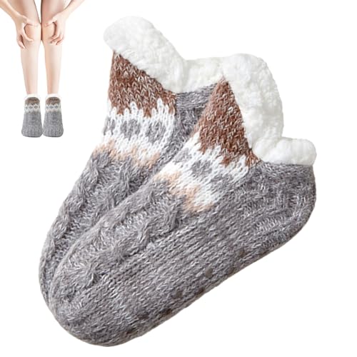 Bodensocken für den Winter | Weiche und warme Lammwollsocken mit Anti-Rutsch-Gripper - Wintersocken für Lounge, Arbeitszimmer, Wohnzimmer, Schlafzimmer, Spielzimmer, Esszimmer Coobaa von COOBAA