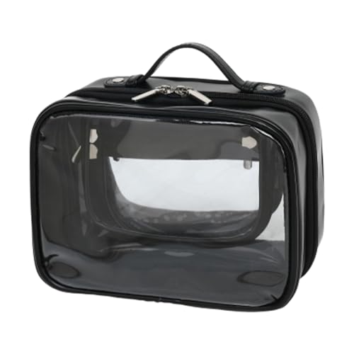 Reise-Kosmetiktasche, transparente, wasserdichte Make-up-Tasche, transparente Toilettenartikel-Organizer-Tasche, Make-up-Organizer-Tasche mit großem Fassungsvermögen, Reise-Kosmetiktasche für Hautpfle von COOBAA