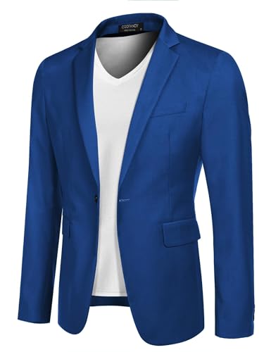 COOFANDY Blazer Herren Sakko Anzug Sportlich Anzugjacke für Business Hochzeit EIN Knopf Sportjacke Anzug-Sakko Modern Klassischer Jackett für Männer Himmelblau S von COOFANDY