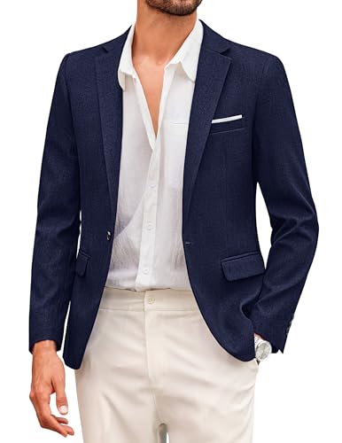 COOFANDY Herren Sakko Sportlich Freizeit Blazer Modern Jackett Business Anzugjacke 1 Knopf Marineblau XXL COOFANDY Herren Sakko Sportlich Freizeit Blazer Modern Jackett Business Anzugjacke 1 Knopf Marineblau XXL von COOFANDY