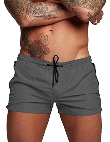 COOFANDY Herren Badehose Bademode Badeanzug Badeanzug Badeanzug Board Strand Sport Kurz, dunkelgrau, Large von COOFANDY