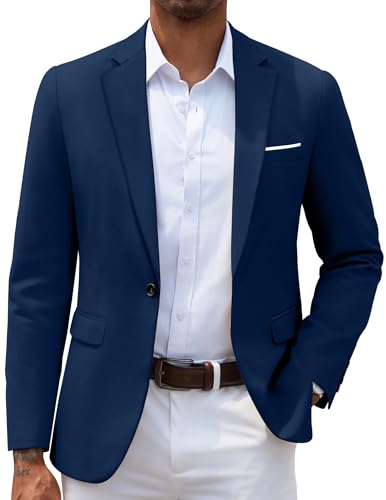 COOFANDY Herren-Blazer, schmale Passform, lässig, leicht, Sportmäntel, Ein-Knopf-Anzugjacken, Blau, 4XL COOFANDY Herren-Blazer, schmale Passform, lässig, leicht, Sportmäntel, Ein-Knopf-Anzugjacken, Blau, 4XL von COOFANDY