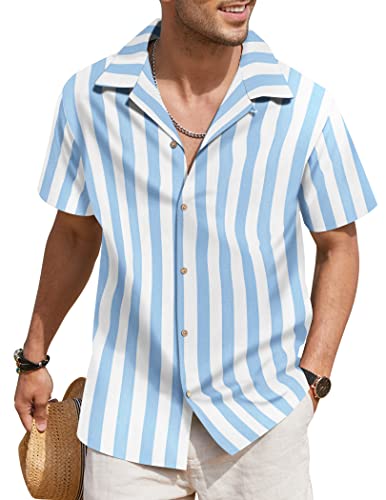 COOFANDY Herren Hemd Kurzarm Sommer Funky Hawaiihemd Kurzarm Urlaub Bedruckter Strand Männer Hawaii Hemden von COOFANDY