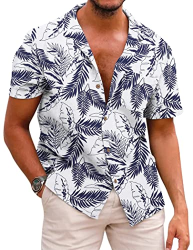 COOFANDY Herren Hemd Kurzarm Sommer Funky Hawaiihemd Kurzarm Urlaub Bedruckter Strand Männer Hawaii Hemden von COOFANDY