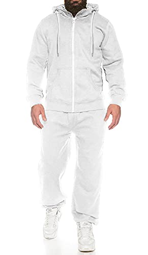 COOFANDY Sweatsuits for Men 2 Piece tracksuit Sets Full Zip Hoodie Sweatpants for Men Casual Sports Jogging Suits S-4XL, Weiss/opulenter Garten, Medium von COOFANDY