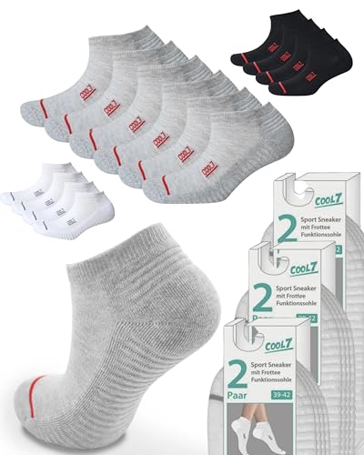 COOL7 6 Paar Sneaker Socken Herren 43-46 schwarz Sportsocken | Atmungsaktiv | Sneaker | Socks | Men | Woman | Sportsocken | mit leichtem Massageeffekt | Socken Sport von COOL7