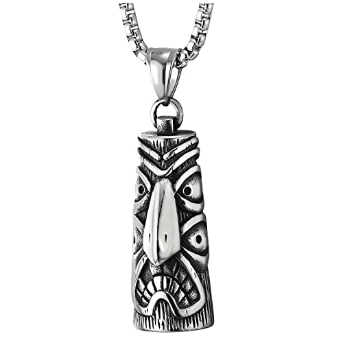 COOLSTEELANDBEYOND Herren Damen Edelstahl Maya Indianer Totem Symbol Donnervogel Zylinder Anhänger Halskette von COOLSTEELANDBEYOND