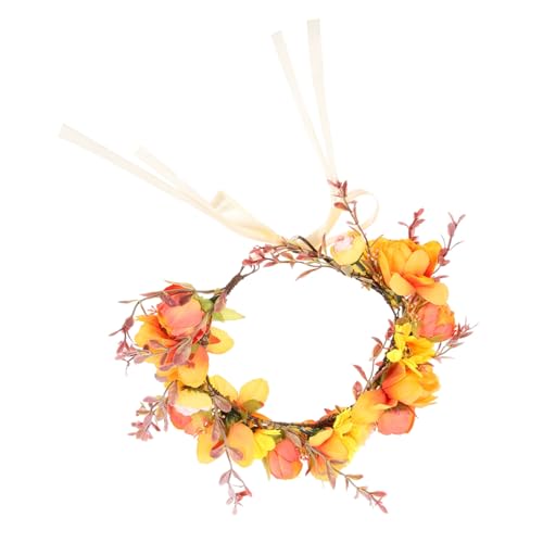 COOPHYA Blumengirlande Boho-Blumenkranz Blumenkopfschmuck Haarband Haargummi Blumenkrone für Mädchen Haarschmuck für Damen Sonnenblume Kopfbedeckung Blüte Stirnband Kind von COOPHYA