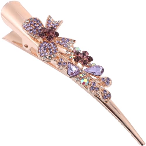 COOPHYA Bling-haarspange Glänzende Haarspange Süße Haarspange Haarschmuck Für Damen Haarspange Mit Schleife Haarklammer Dekorative Haarspange Für Mädchen Metall Clip Fräulein Mode Violett von COOPHYA