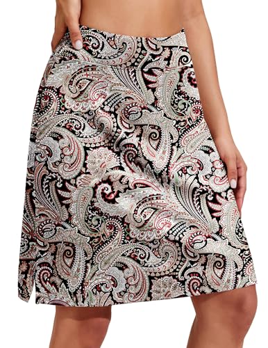 COOrun Damen Tennis Skort 2 In 1 Active Rock mit Innenhose Skort Wandern Athletic Skort mit Seitenschlitz Tennisrock Rot-grüne Cashewnüsse,XL COOrun Damen Tennis Skort 2 In 1 Active Rock mit Innenhose Skort Wandern Athletic Skort mit Seitenschlitz Tennisrock Rot-grüne Cashewnüsse,XL von COOrun