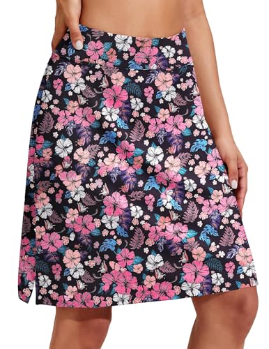 COOrun Damen Tennis Skort 2 In 1 Active Rock mit Innenhose Skort Wandern Athletic Skort mit Seitenschlitz Tennisrock Schwarzer Blumendruck,XL COOrun Damen Tennis Skort 2 In 1 Active Rock mit Innenhose Skort Wandern Athletic Skort mit Seitenschlitz Tennisrock Schwarzer Blumendruck,XL von COOrun