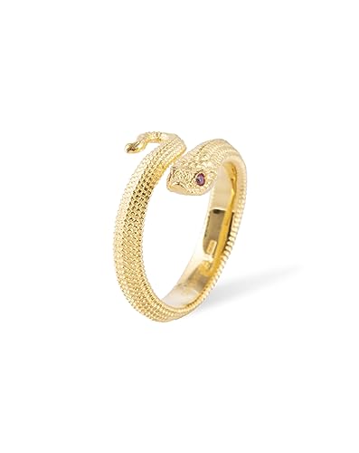 COPPERTIST.WU Ringe Sterling silber Frauen Männer，Hognose Schlangenring Verstellbare Ringe Gothic Vintage Ästhetischer Schmuck Geschenk（18K Gold） (18K Gold, 49) von COPPERTIST.WU