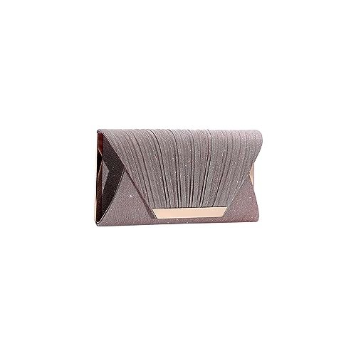 CORIOS Damen Envelope Abendtasche Pailletten Clutch Tasche Glänzend Hochzeit Brautbörse Elegante Schultertasche Kette Umhängetasche Glitzer Henkeltasche Rosa von CORIOS