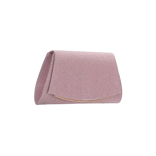 CORIOS Pailletten Clutch Tasche Damen Abendtasche Glitzer Schultertasche Glänzend Hochzeit Brautbörse Kette Umhängetasche Elegante Henkeltasche Rosa von CORIOS