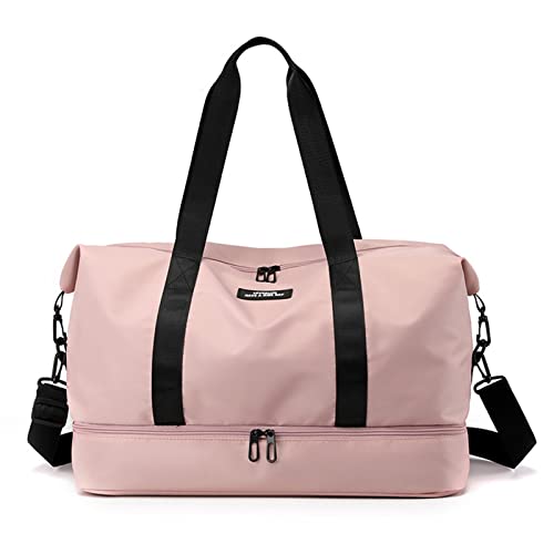 CORIOS Reisetaschen Duffle Bag Nylon Sporttasche für Damen/Herren Faltbare Weekender Übernachtung Tasche Kabinenreisetasche Groß Handtasche für Sport Fitnessstudio Reisen Rosa von CORIOS