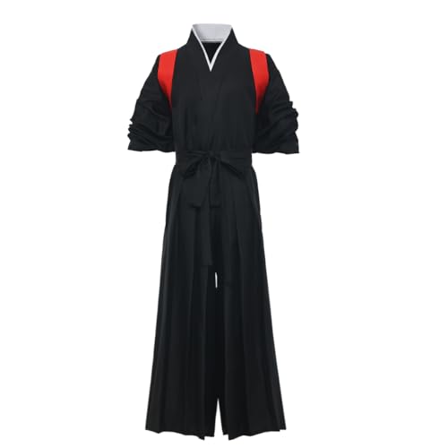 COSDREAMER Japanischer Samurai Kimono für Herren, Hakama-Uniform, traditionelles Aikido Kendo Kampfsport Kostüm (Rot, XL) von COSDREAMER