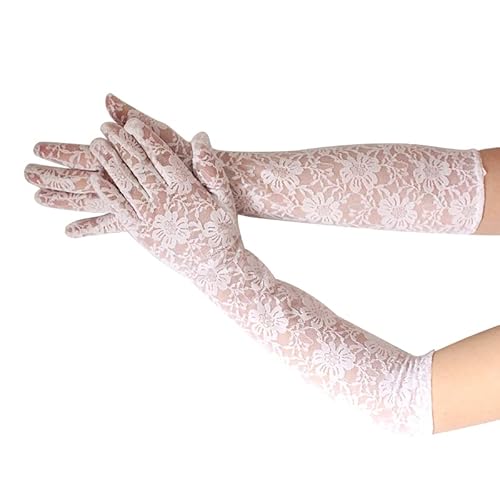 COSFAN Spitze Handschuhe für Frauen,Floral Spitze Handschuhe für Braut,Opera Handschuhe,Stretchy Ellenbogen Länge Handschuhe Flapper Zubehör von COSFAN