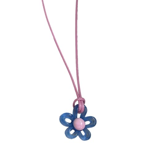 COSSIKA Modische Halskette, hohle Blumen-Anhänger-Halskette, Schmuck, Acryl-Blumen-Charm, Schlüsselbeinkette, minimalistische Chocker-Halskette für Frauen von COSSIKA
