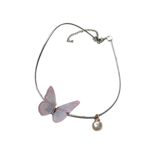 COSSIKA Schmetterlingshalskette, auffälliger Schmetterlingsanhänger, Halskette, Schmuck, zierliche und einzigartige Halskette mit Schmetterlingsanhänger für den Alltag und Partys von COSSIKA
