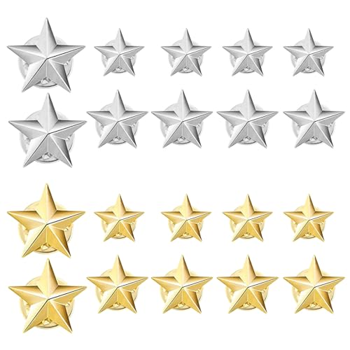 COSSIKA Sternabzeichen 24 Sets Sternbroschen Anstecknadeln in Pentagrammform für Frauen und Kinder Vielseitiger fünfzackiger Stern-Brustnadelschmuck von COSSIKA
