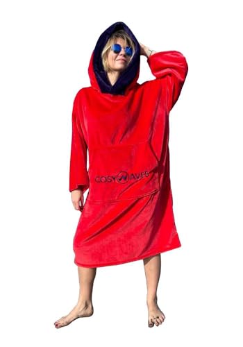 COSYWAVES Surf Poncho | Badeponcho | Handtuch-Poncho mit Kapuze | Damen Herren und Jugendliche | Ultraleicht und Schnelltrocknend | Warm | Atmungsaktiv von COSYWAVES