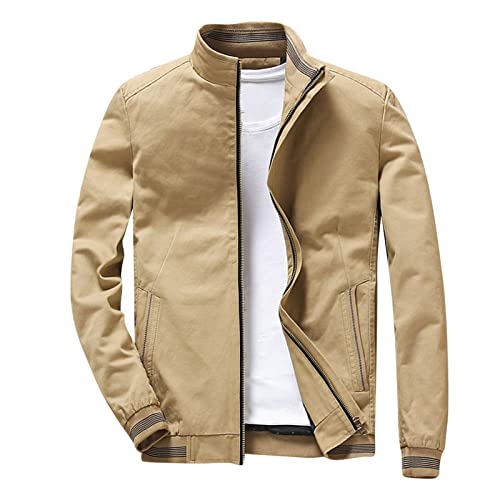 Übergangsjacke Herren Jacke Leichte Stehkragen Fliegerjacke Freizeit Business Übergangsjacke Herren Windbreaker Langarm Bomberjacke Outdoor Sportjacke Softshelljacke Herren Outdoor Jacke Collegejacke von COZYDAY