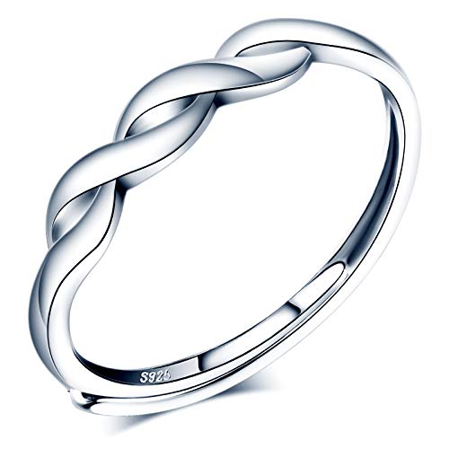 CPSLOVE Damen Mädchen 925 Silber Ringe Einfacher Unendlichkeits Symbol Ringe öffnen Einstellbare Größe Silber Hochzeitsring Verlobungsring Geeigneter Fingerumfang: 49-57mm von CPSLOVE