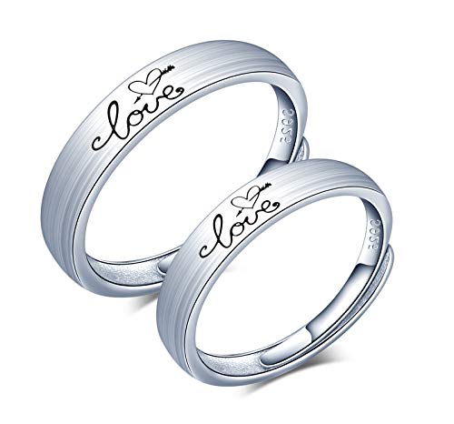 CPSLOVE Paar Ringe, 925 Sterling Silber Einstellbarer Ring öffnen, Damen ringe und Herren ringe, Verlobungsring, Ehering, Der einstellbare Größenbereich liegt zwischen 49 und 64 von CPSLOVE