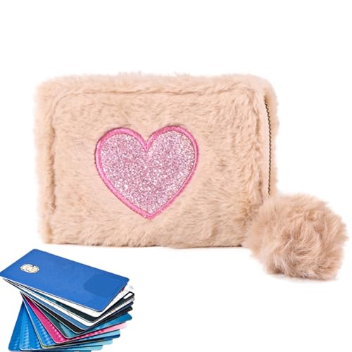 Portefeuille Peluche Douce, Sac À Main En Peluche Pour Fem, Damen-Plüsch-Handtasche, Niedliche Geldbörse, Rosa, Kleine Plüsch-Geldbörsen, Damen-Geschenk, Geldbörse, Kartenhalter Für Frauen, Mädchen-Ge von CQSJX