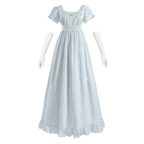 CR ROLECOS Regency-Kleid für Damen, Empire-Taille, Regency-Kostüm, viktorianisches langes Kleid, Teekleid, Blau, Klein CR ROLECOS Regency-Kleid für Damen, Empire-Taille, Regency-Kostüm, viktorianisches langes Kleid, Teekleid, Blau, Klein von CR ROLECOS