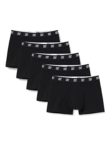 CR7 Herren Cotton Trunk Boxershorts, 5er Pack, Black, XL von CR7