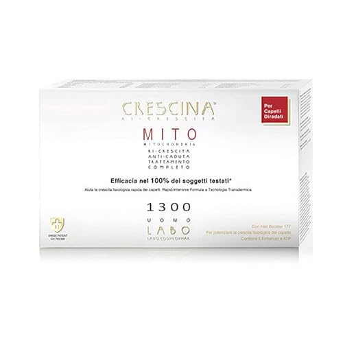 Crescina Transdermic MITO Double Treatment Wiederwachstum und Anti-Haarausfall für dünner werdendes Haar 1300 Männer 20 Fläschchen (10+10) von CRESCINA