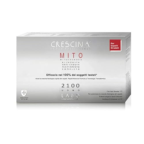 Crescina Transdermic MITO Follikuläre Inseln Doppelbehandlung Nachwachsen und Haarausfall 2100 Herren 40 Ampullen (20+20) von CRESCINA