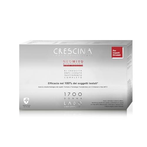 Crescina Transdermic NEO MITO Follikuläre Inseln Doppelbehandlung für Wiederwachstum und Anti-Haarausfall 1700 Damen 20 Ampullen (10 + 10) von CRESCINA