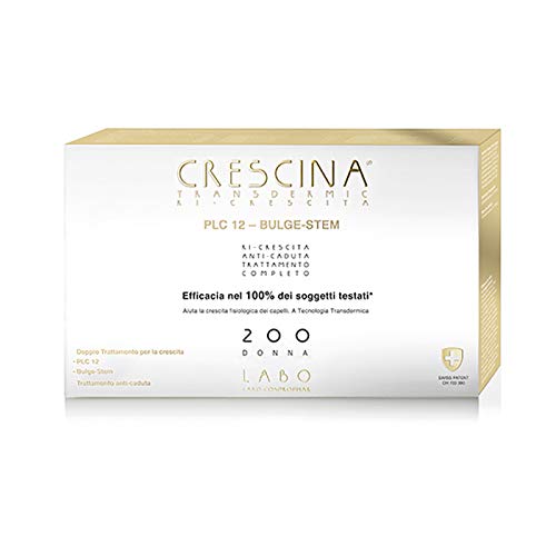 LABO CRESCINA Transdermic Re-Growth PLC12 Bulle gegen starken Haarausfall, 200 Damen, 40 (14 + 14 + 12) Ampullen von CRESCINA