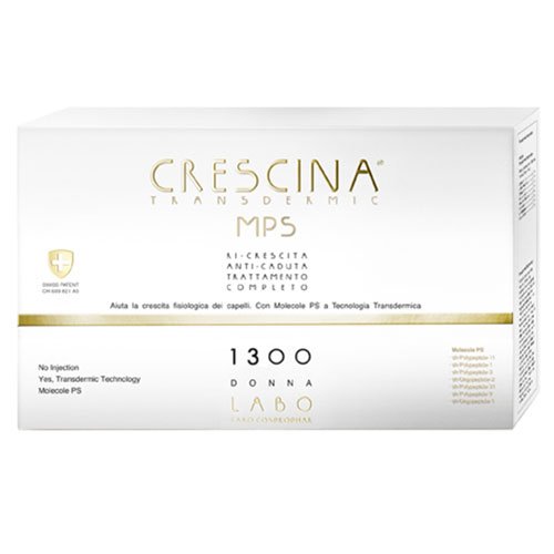 Labo Crescina Transfermic MPS Komplettbehandlung Wachstum + Anti-Haarausfall 1300 Pflege für Damen 10 + 10 Ampullen von CRESCINA