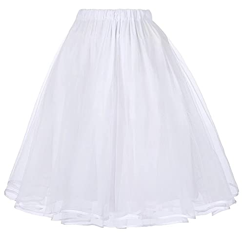 Damen 50er Jahre Vintage Petticoat,Fancy Tutu Rock Krinoline,Hochzeits Abendkleider Krinoline,Reifenloser Kurzrock,Tüll Midi Knielanger Rock Unterrock,Weiß,3XL Damen 50er Jahre Vintage Petticoat,Fancy Tutu Rock Krinoline,Hochzeits Abendkleider Krinoline,Reifenloser Kurzrock,Tüll Midi Knielanger Rock Unterrock,Weiß,3XL von CRETUAO