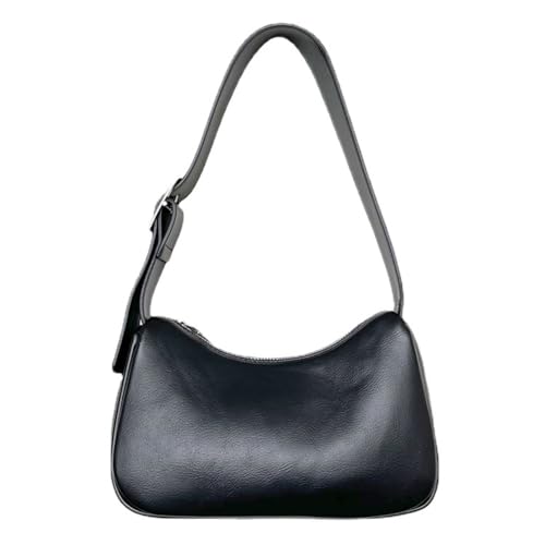 CRGANGZY Damen-Freizeit-Tragetasche, PU-Leder, minimalistische Umhängetasche, verstellbarer Riemen, modische Einkaufstasche, Tagestasche for Damen (schwarz) von CRGANGZY