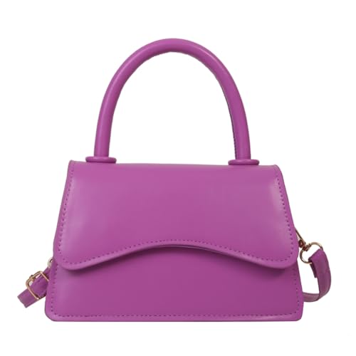 CRGANGZY Damen-Umhängetasche, PU-Leder, Schultertasche, Geldbörse, All-Match-Klappe, Abendtasche, modische Einkaufstasche, tägliche Dating-Geldbörse (lila) von CRGANGZY