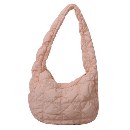 CRGANGZY Modische Blasen-Umhängetasche, vielseitige Achseltasche mit Reißverschluss, lässig, täglich, Dating-Tasche, bauschige Damen-Tragetasche (Rosa) von CRGANGZY