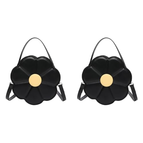 CRGANGZY Umhängetasche in Blumenform, modische Handtasche, niedliche kleine Geldbörse für Damen (schwarz) von CRGANGZY