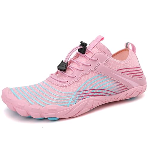 CRGANGZY Wasserschuhe, Barfuß-Strandschuhe, rutschfest, ergonomisch, Watschuhe, atmungsaktiv, bequem, Schwimmschuhe, schnell trocknend, for Strand im Freien (40 Pink) von CRGANGZY