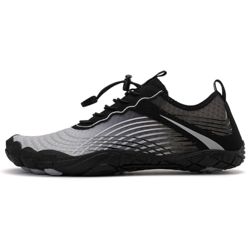 CRGANGZY Wasserschuhe, leichte Aqua-Schuhe, rutschfest, ergonomisch, Watschuhe, atmungsaktiv, bequem, Schwimmschuhe, schnell trocknend, for Strand im Freien (schwarz weiß 41) von CRGANGZY