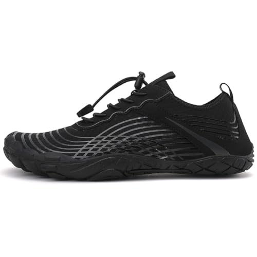 CRGANGZY Wasserschuhe, leichte Aquaschuhe, rutschfest, weich, Tauchsneaker, atmungsaktiv, bequem, Schwimmschuhe, schnell trocknend, for Wassersport (Schwarz 41) von CRGANGZY