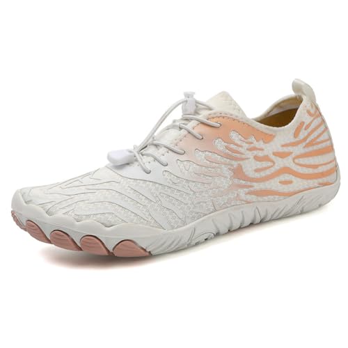 CRGANGZY Watschuhe, Sport-Aquaschuhe, rutschfest, leicht, Wasserschuhe, atmungsaktiv, Trailrunning-Schuhe, schnell trocknend, zum Angeln, Tauchen, Surfen (36 weiß) von CRGANGZY