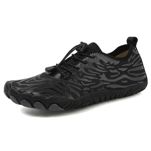 CRGANGZY Watschuhe Barfuß-Tauchschuhe Anti-Rutsch-Leichte Wasserschuhe Atmungsaktive Trailrunning-Schuhe Schnelltrocknend for Wasseraktivitäten (Schwarz 41) von CRGANGZY