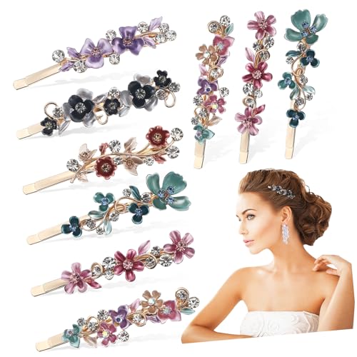 CRILSTYLEO 12 Stück Vintage Blumen Haarnadel Haar Accessoires Für Frauen Blumen Haar Accessoires Haarspangen Mit Strasssteinen Blumen Haarspangen Blumen Haarnadel Haarspangen Für Frauen von CRILSTYLEO